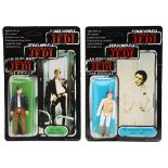 STAR WARS CARDED FIGURES BY PALITOY - HAN SOLO & PRINCESS LEIA.