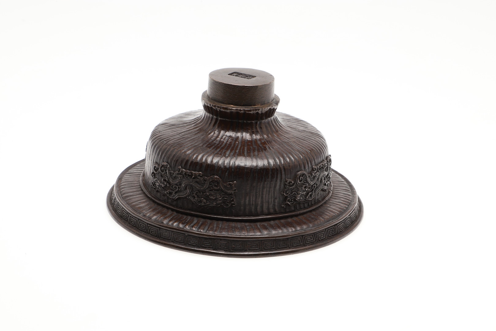 JAPANESE BRONZE PEDESTAL - SIGNED. - Image 2 of 5