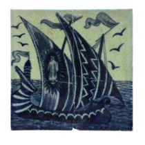 WILLIAM DE MORGAN GALLEON TILE.