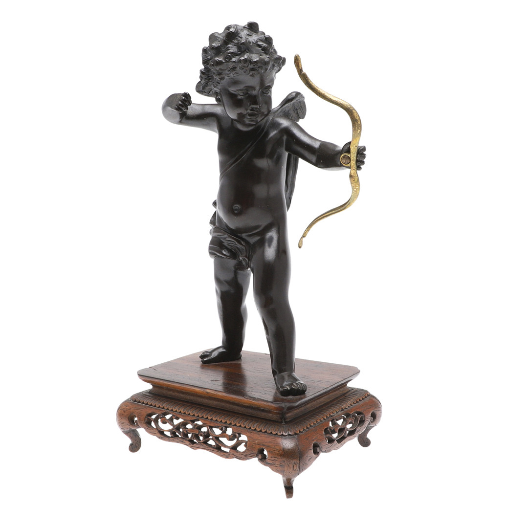 A FRENCH BRONZE STUDY OF CUPID. - Image 2 of 10