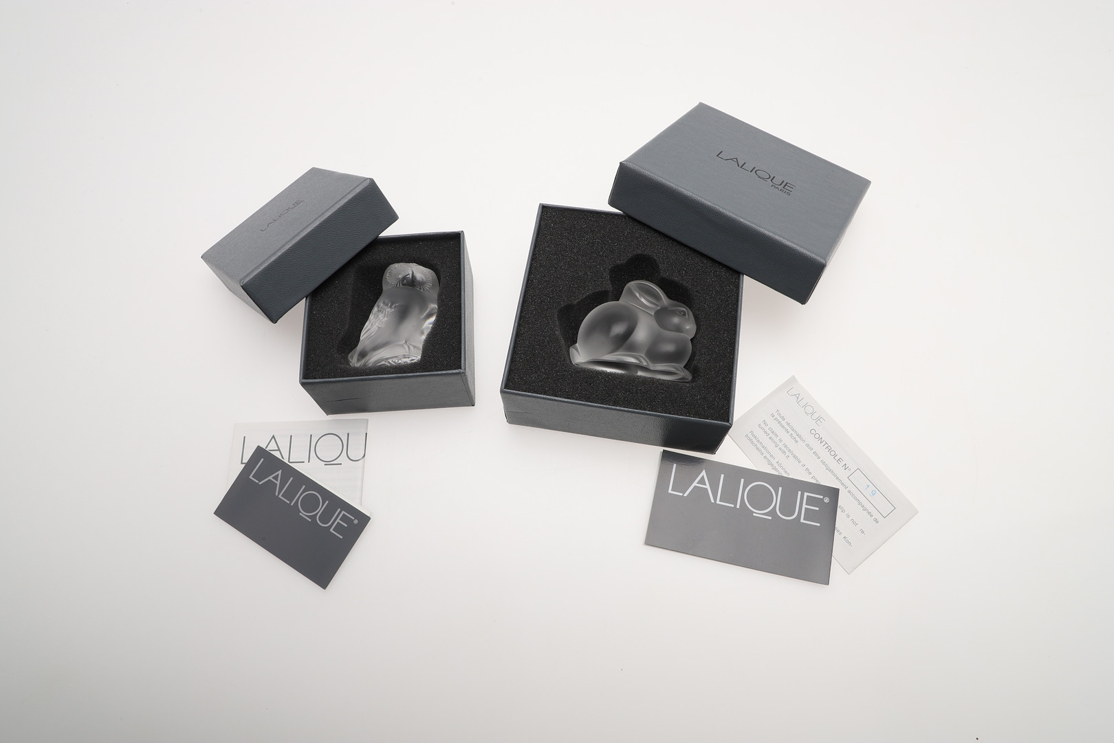 LALIQUE - MODERN BOXED RABBIT & OWL. - Image 4 of 4