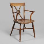 A YEW AND ELM WINDSOR ELBOW CHAIR.