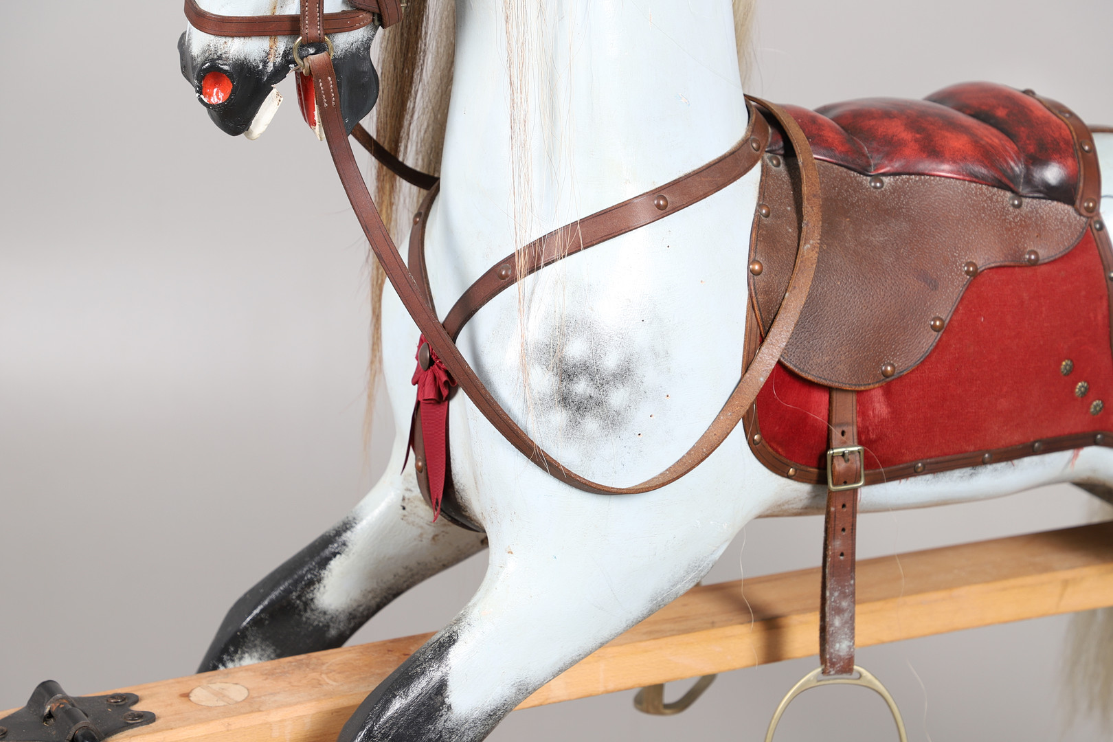 A STEVENSON BROTHERS DAPPLE GREY ROCKING HORSE. - Image 3 of 29