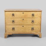 A 19TH CENTURY BIRD'S EYE MAPLE CHEST OF DRAWERS.