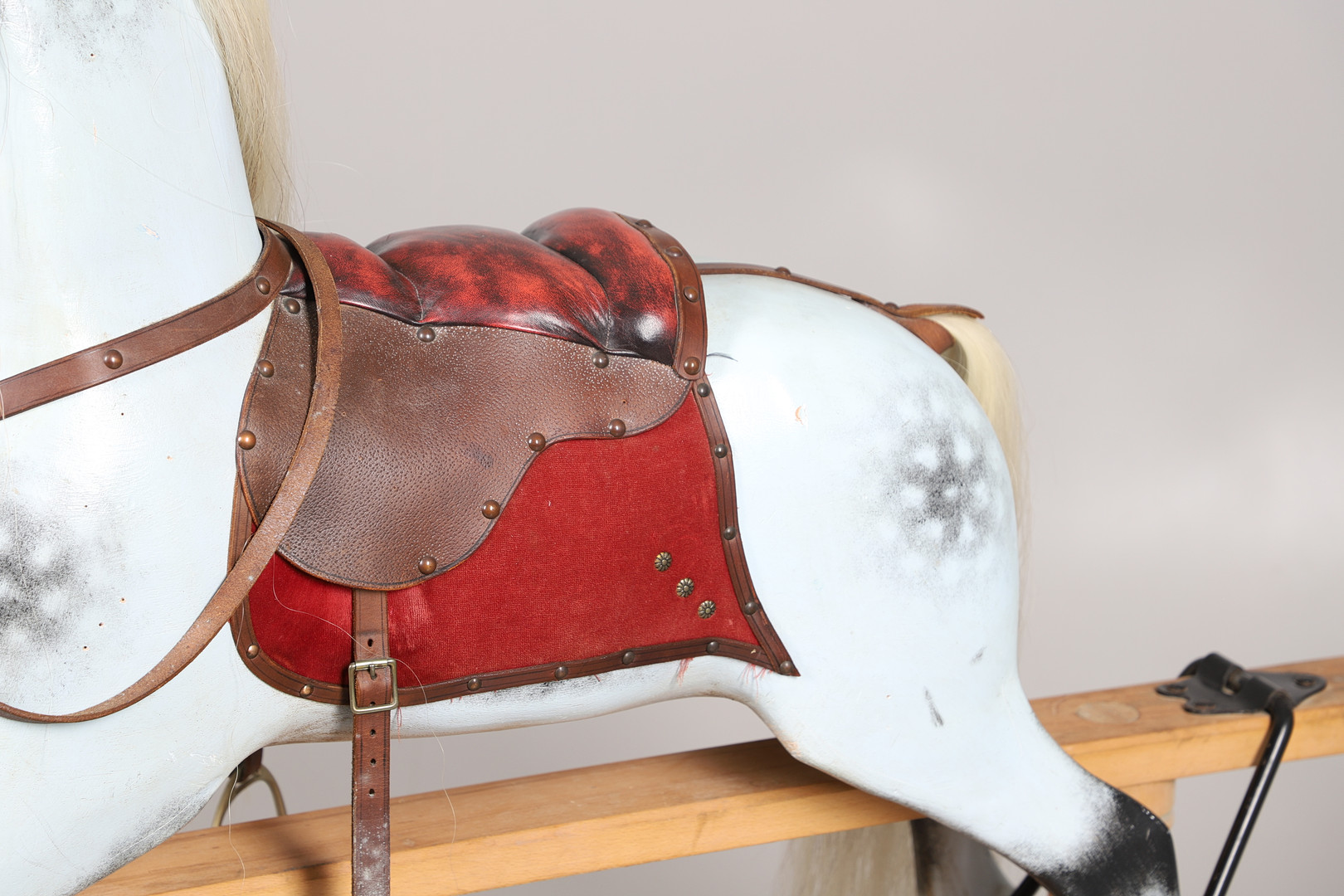 A STEVENSON BROTHERS DAPPLE GREY ROCKING HORSE. - Image 7 of 29