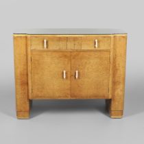 1930'S ART DECO BIRDS EYE MAPLE SIDEBOARD.