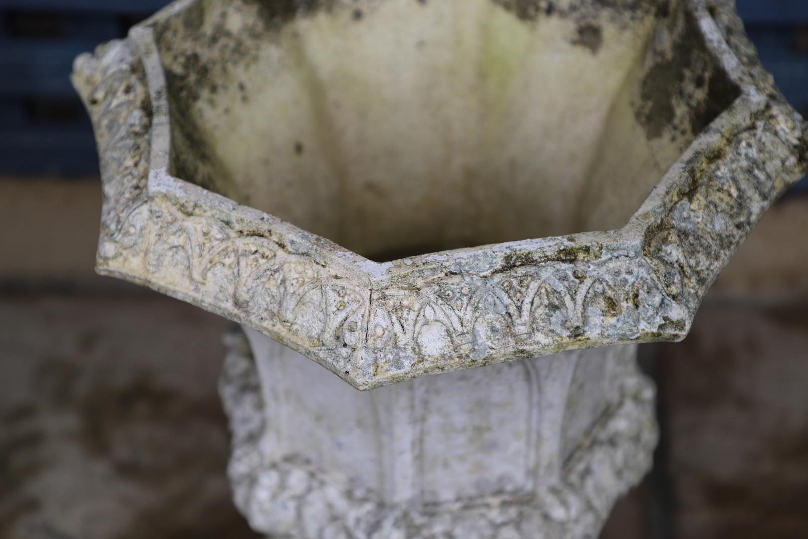 A PAIR OF FRENCH PAINTED BUFF TERRACOTTA URNS. - Image 7 of 11