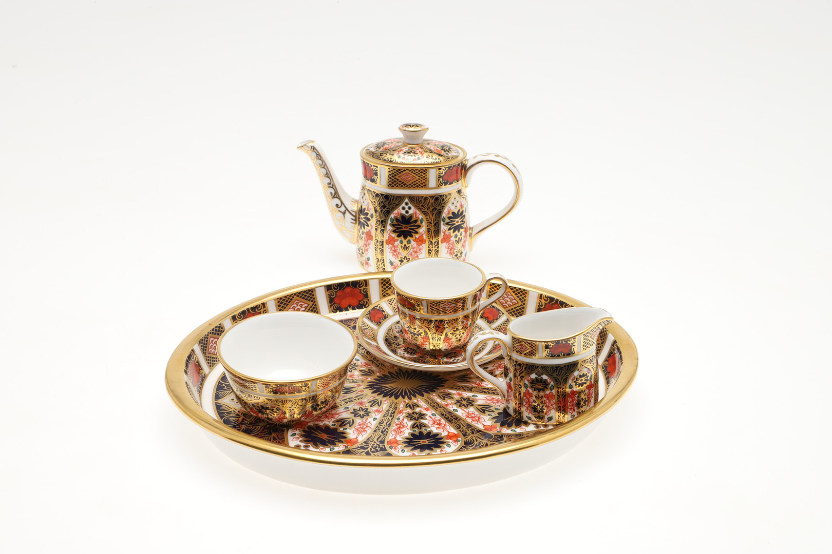 ROYAL CROWN DERBY - MINIATURE TEA SET & PLATE. - Bild 4 aus 7