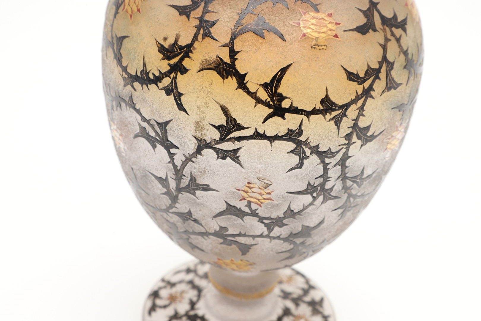 DAUM NANCY - 'THISTLE' CAMEO GLASS VASE. - Image 17 of 17