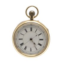 AN 18CT GOLD OPEN FACED POCKET WATCH.