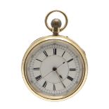 AN 18CT GOLD OPEN FACED POCKET WATCH.