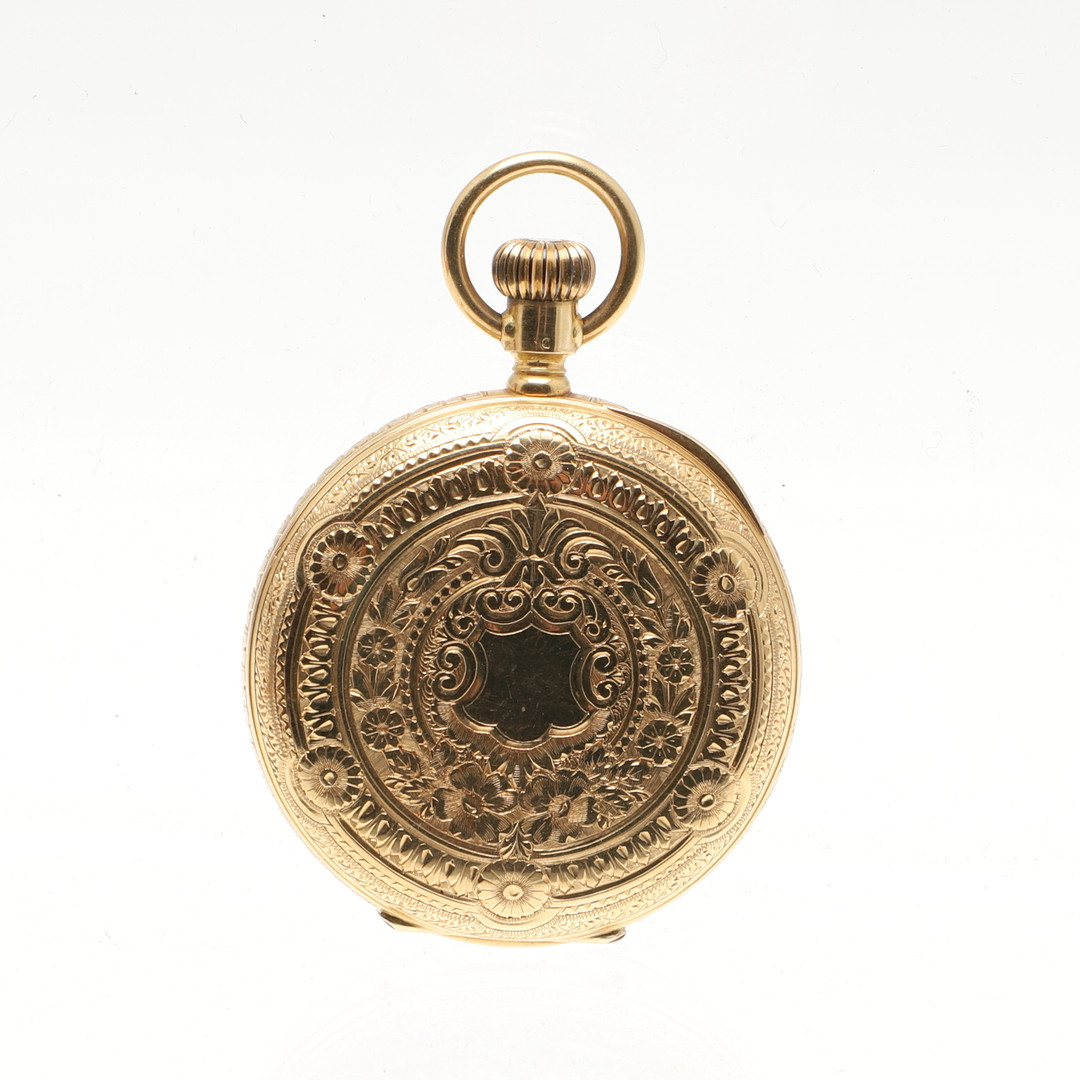 AN 18CT GOLD HALF HUNTING CASED POCKET WATCH BY FRISCH, SCHIEWATER & LLOYD, LIVERPOOL. - Image 2 of 9