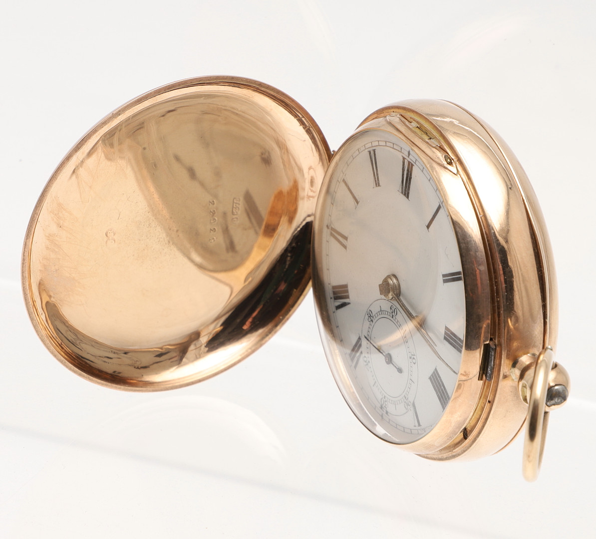 A 9CT GOLD FULL HUNTING CASED POCKET WATCH. - Bild 3 aus 10