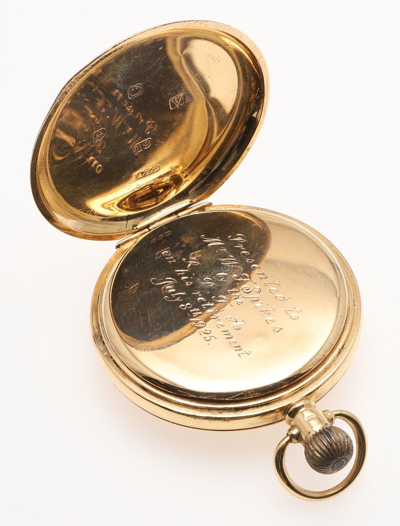 AN 18CT GOLD HALF HUNTING CASED POCKET WATCH BY BALSOM OF READING. - Bild 3 aus 8