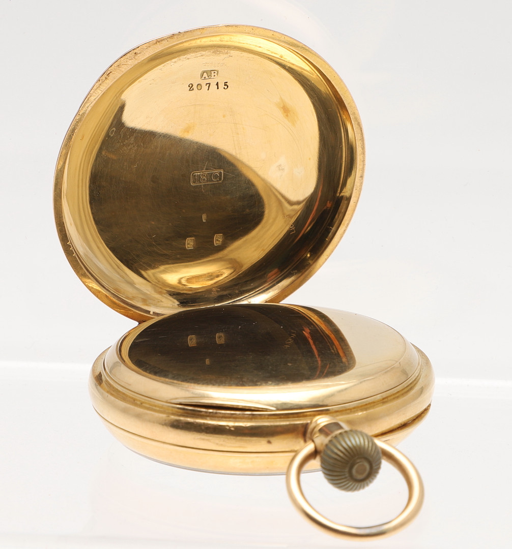 AN 18CT GOLD OPEN FACED POCKET WATCH. - Bild 4 aus 8