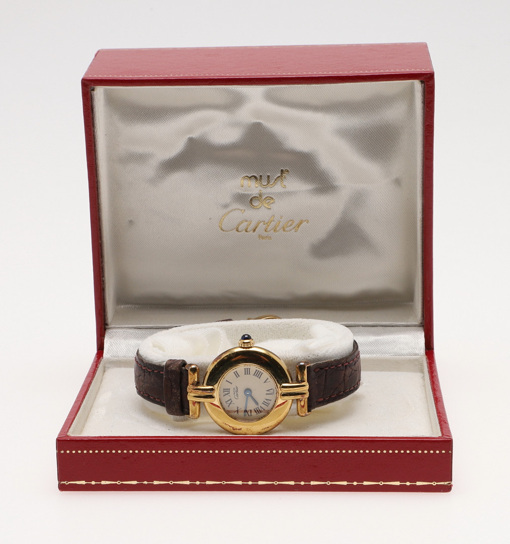 A LADY'S SILVER GILT WRISTWATCH BY MUST DE CARTIER. - Image 7 of 7