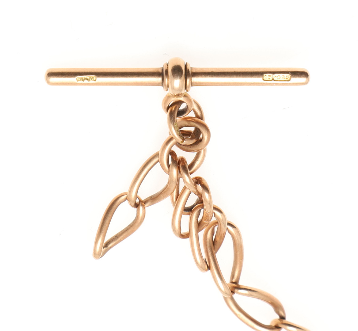 A 15CT GOLD WATCH CHAIN. - Image 2 of 2