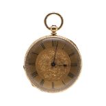 AN 18CT GOLD OPEN FACED POCKET WATCH.