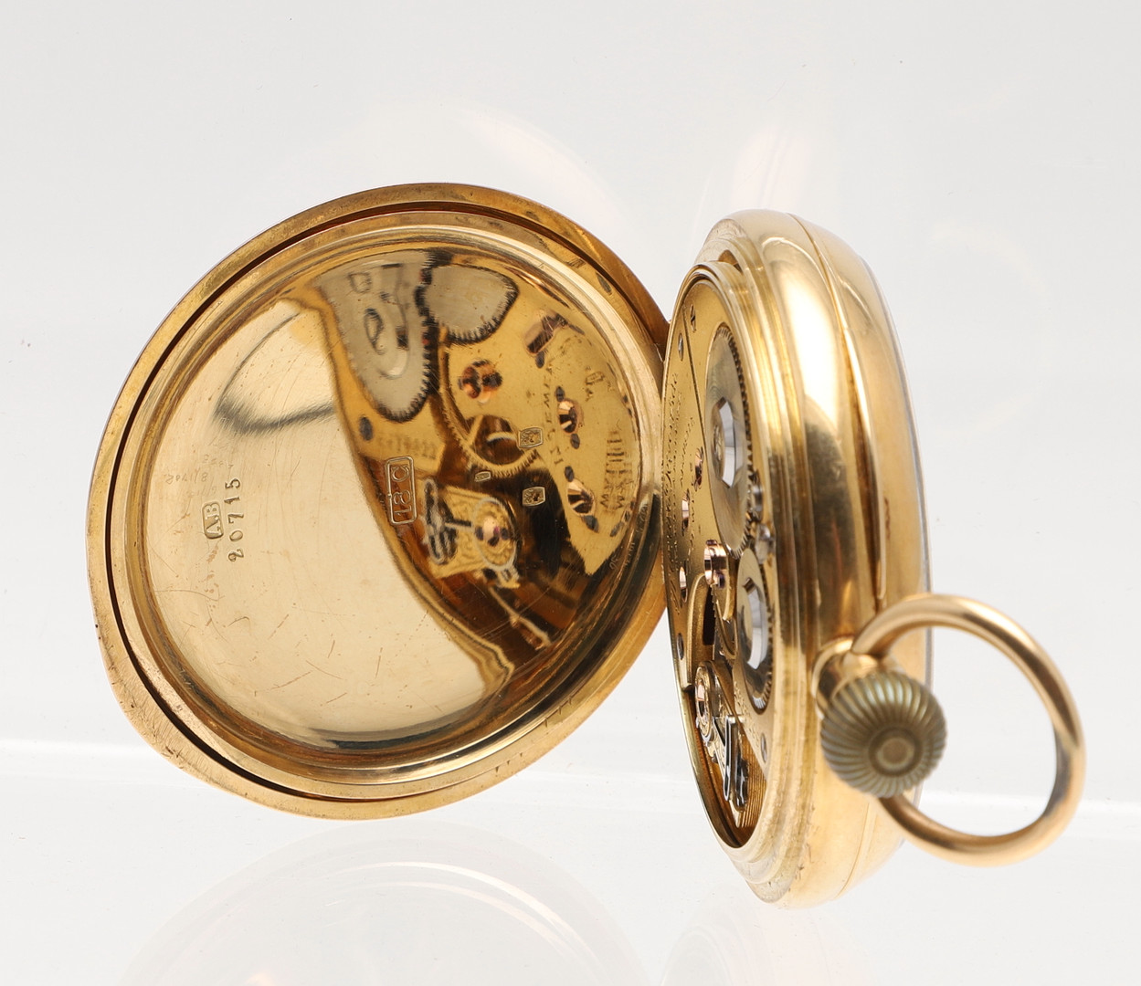 AN 18CT GOLD OPEN FACED POCKET WATCH. - Image 6 of 8