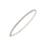 A DIAMOND HALF HINGED BANGLE.