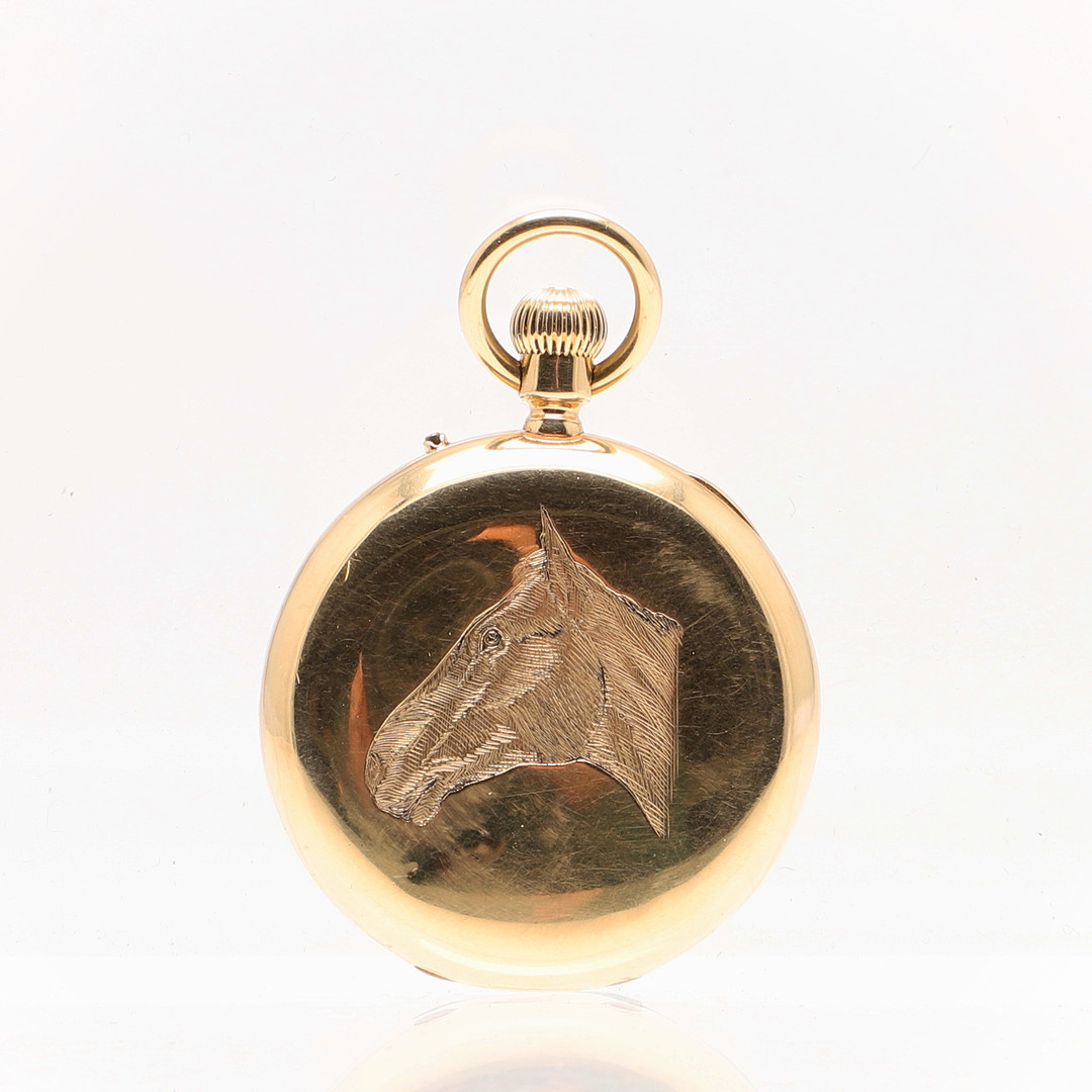 AN 18CT GOLD HALF HUNTING CASED POCKET WATCH. - Image 5 of 5