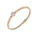 A DIAMOND AND GOLD BANGLE.