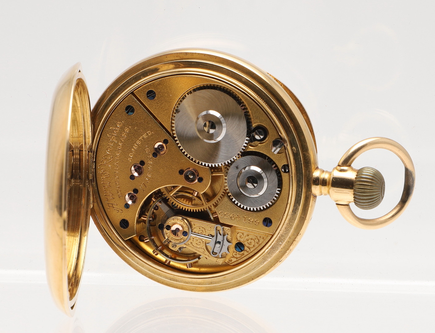 AN 18CT GOLD OPEN FACED POCKET WATCH. - Image 5 of 8