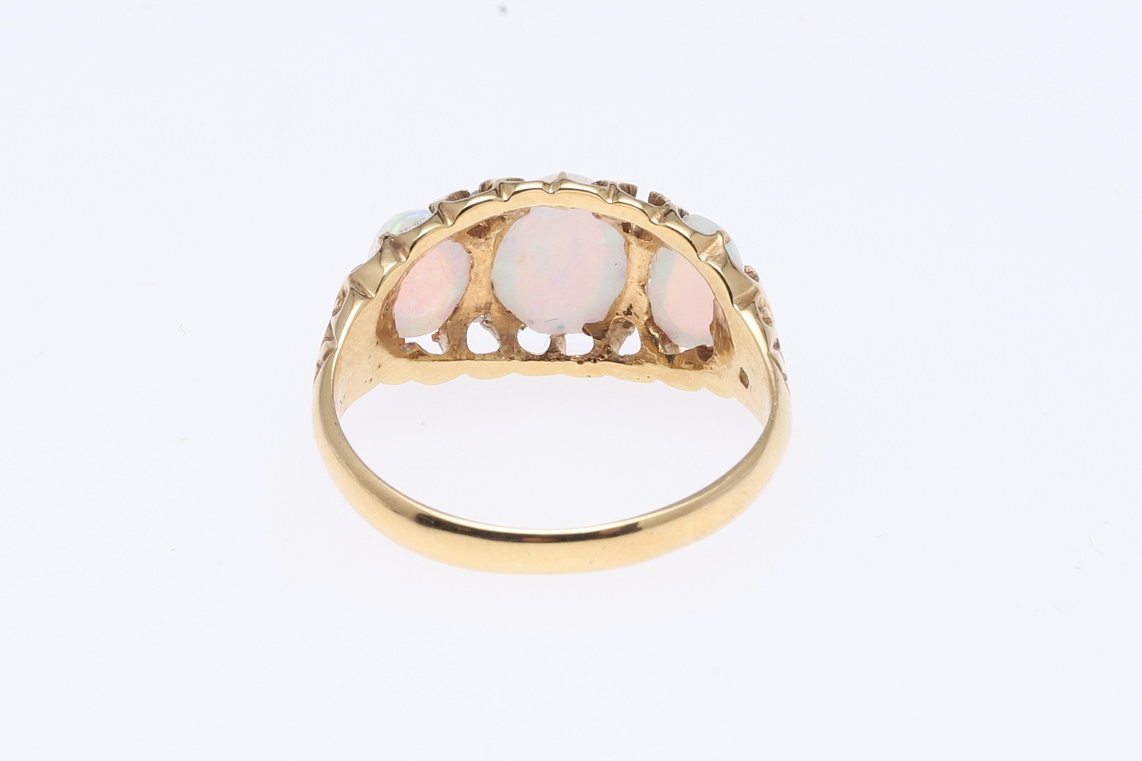 AN OPAL AND DIAMOND RING. - Image 3 of 5