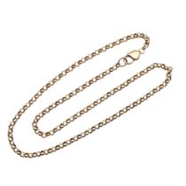 A 9CT GOLD BELCHER LINK NECKLACE.