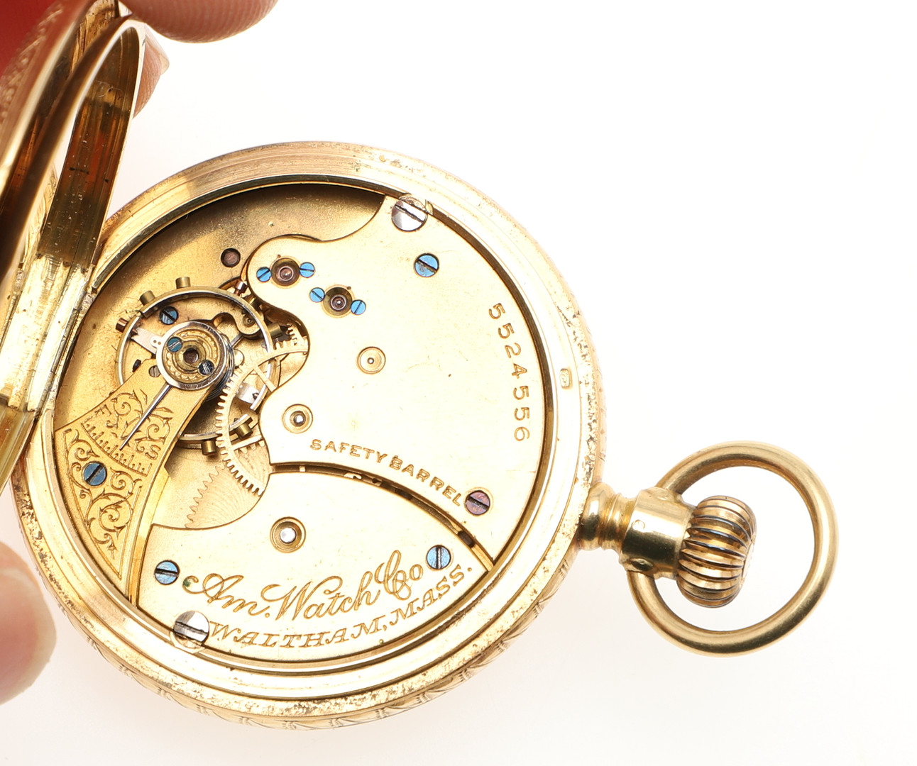 AN 18CT GOLD HALF HUNTING CASED POCKET WATCH BY FRISCH, SCHIEWATER & LLOYD, LIVERPOOL. - Image 5 of 9