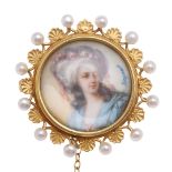 A PORTRAIT MINIATURE BROOCH PENDANT.