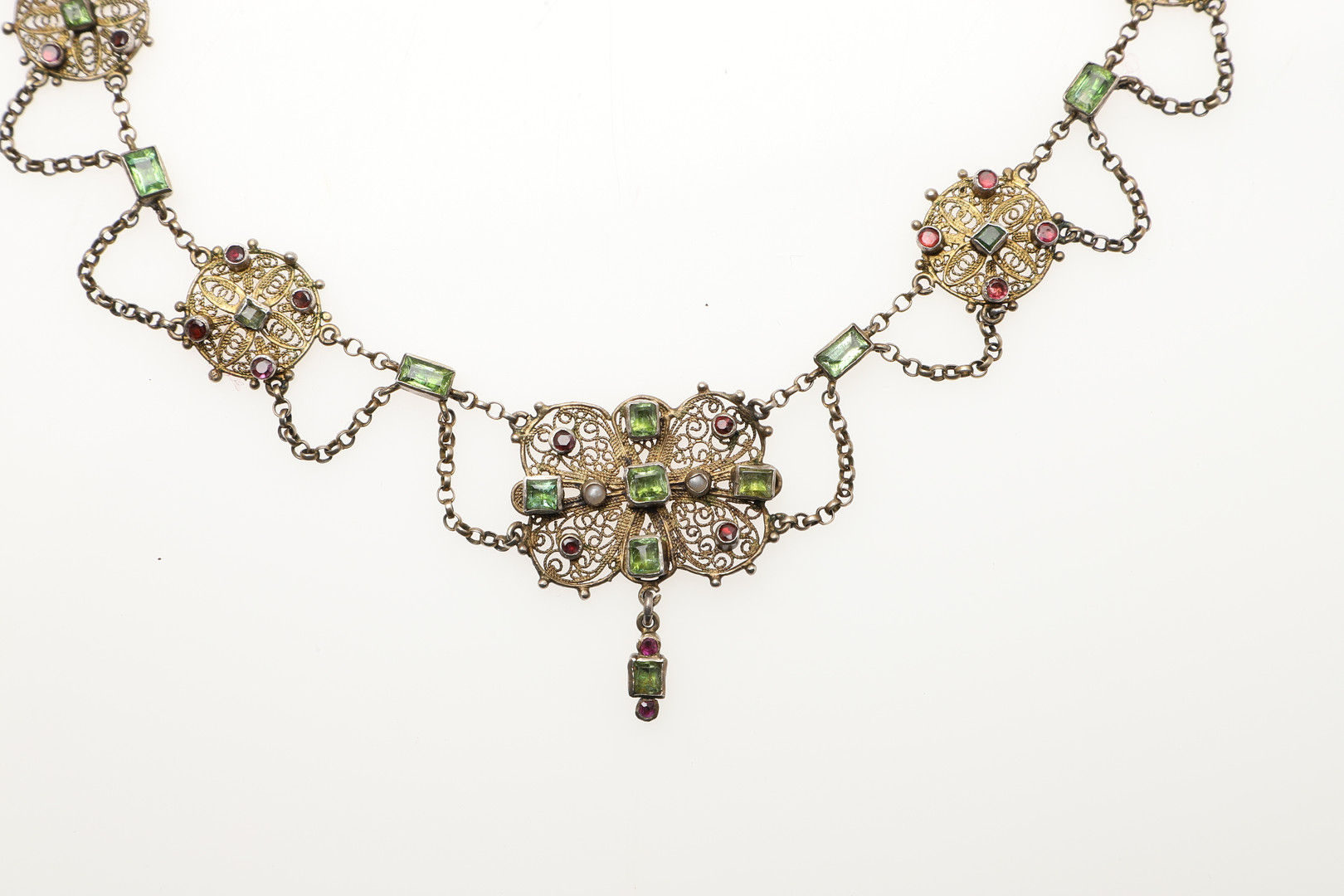A 19TH CENTURY AUSTRO-HUNGARIAN GEM SET NECKLACE. - Image 6 of 7