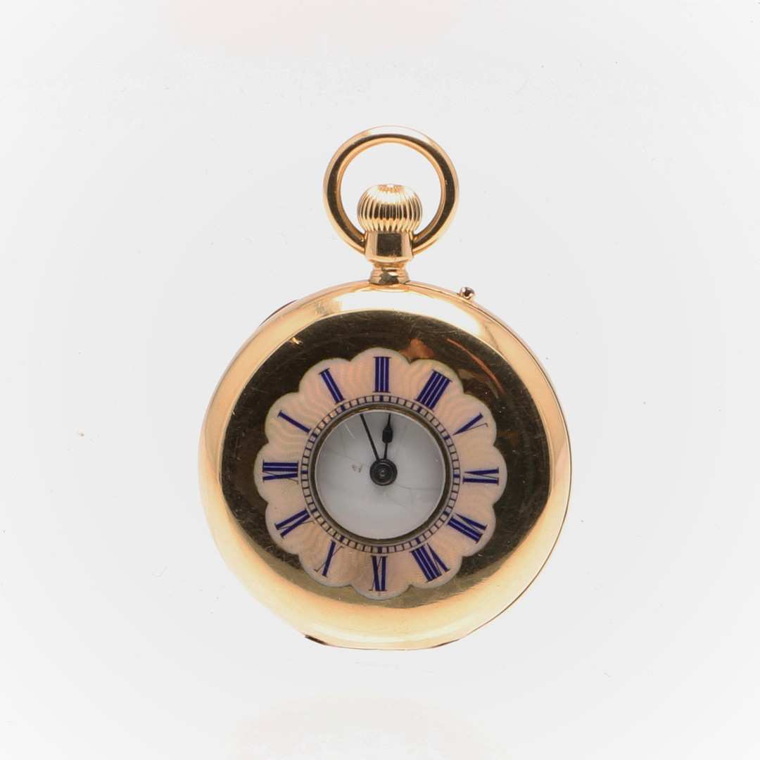 AN 18CT GOLD HALF HUNTING CASED POCKET WATCH. - Image 2 of 5