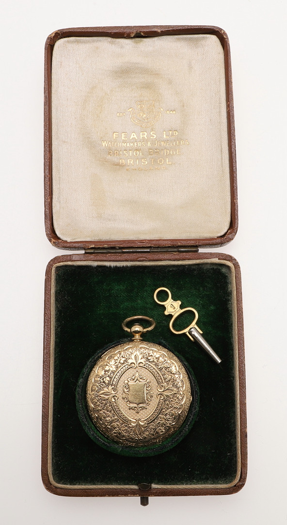 AN 18CT GOLD OPEN FACED POCKET WATCH. - Image 7 of 7