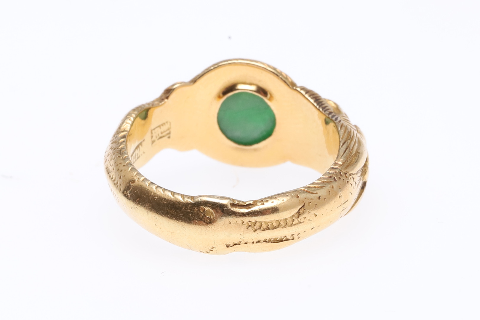 A JADE AND GOLD DRAGON RING. - Bild 3 aus 5