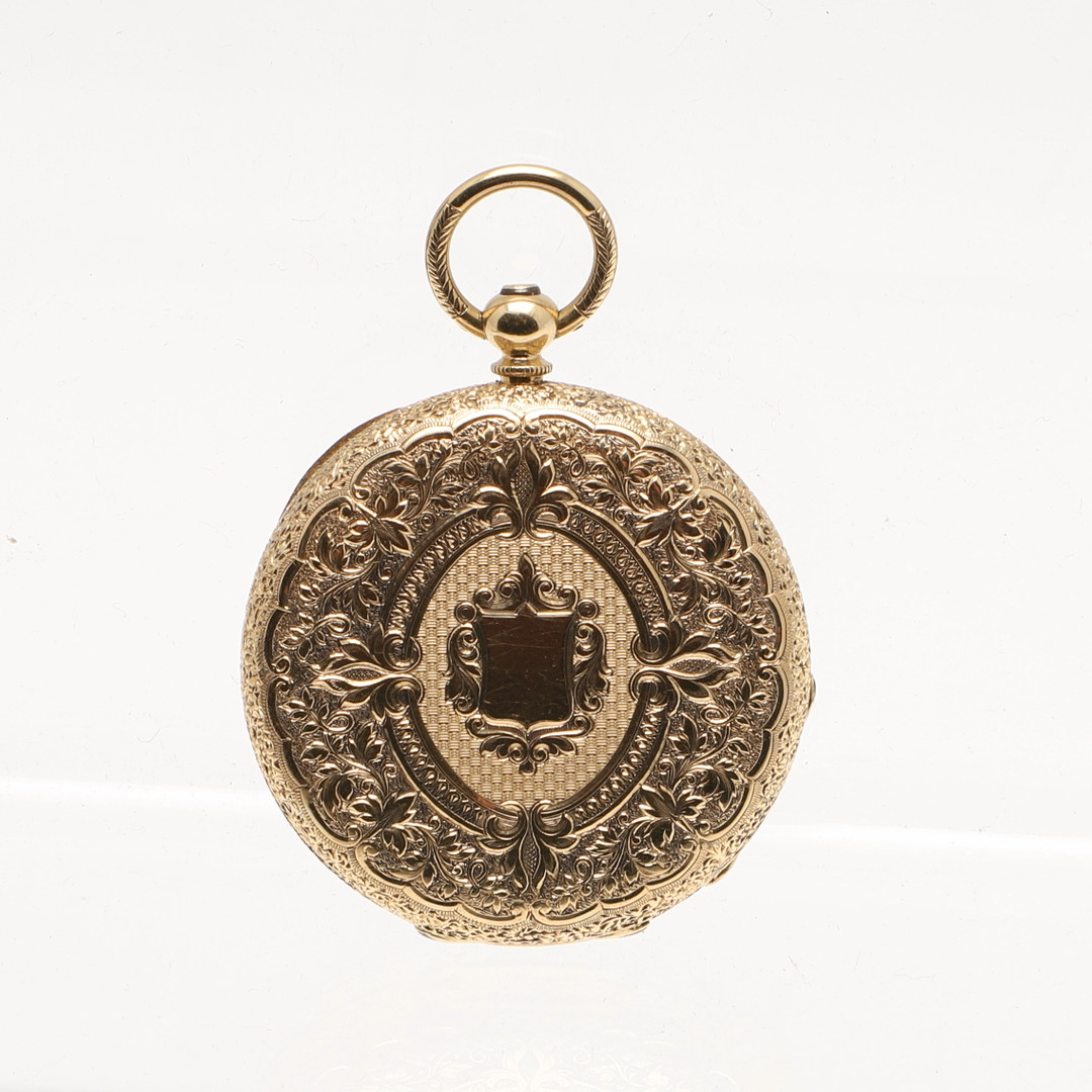 AN 18CT GOLD OPEN FACED POCKET WATCH. - Image 2 of 7