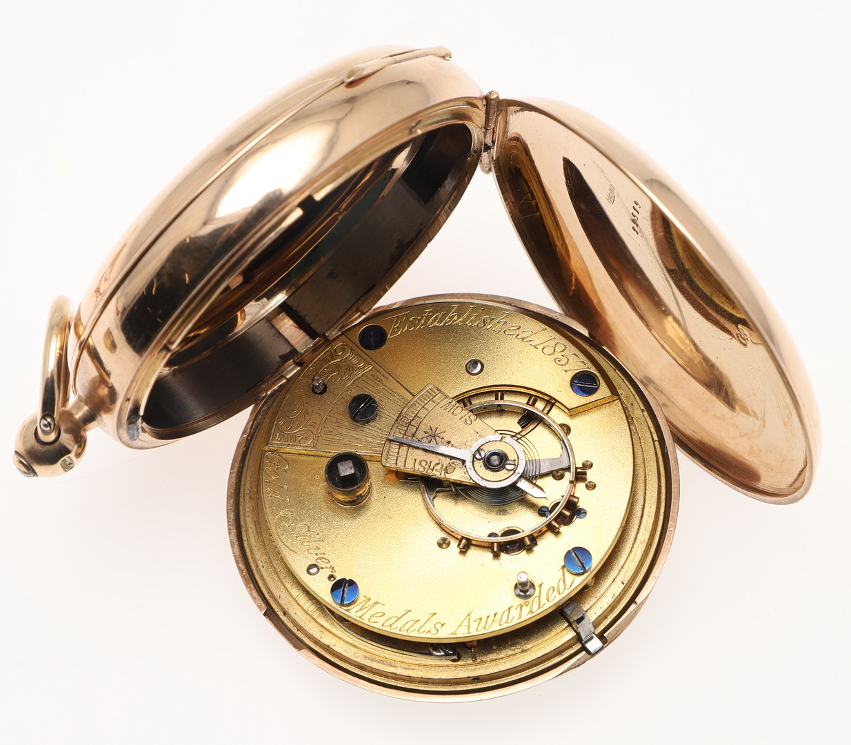 A 9CT GOLD FULL HUNTING CASED POCKET WATCH. - Bild 5 aus 10