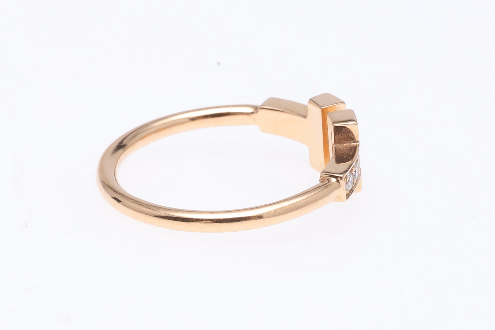 A DIAMOND AND 18CT ROSE GOLD 'T' RING BY TIFFANY & CO. - Bild 5 aus 7