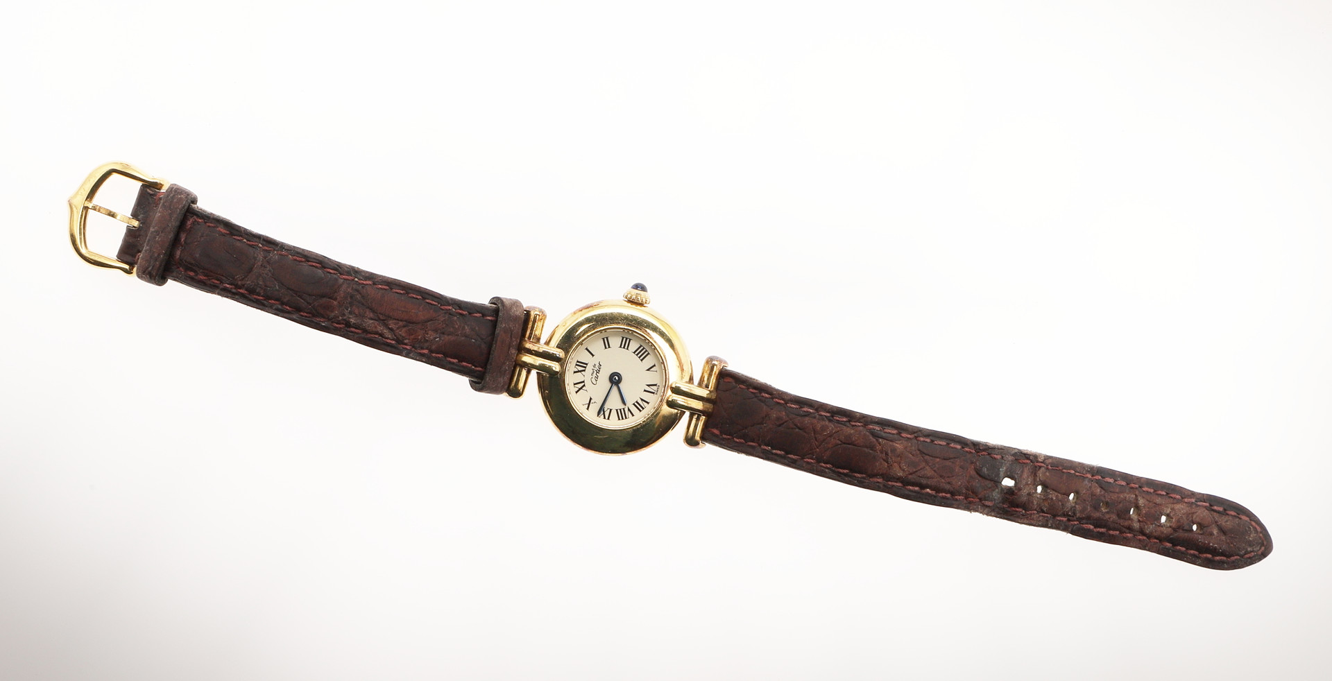 A LADY'S SILVER GILT WRISTWATCH BY MUST DE CARTIER. - Image 2 of 7