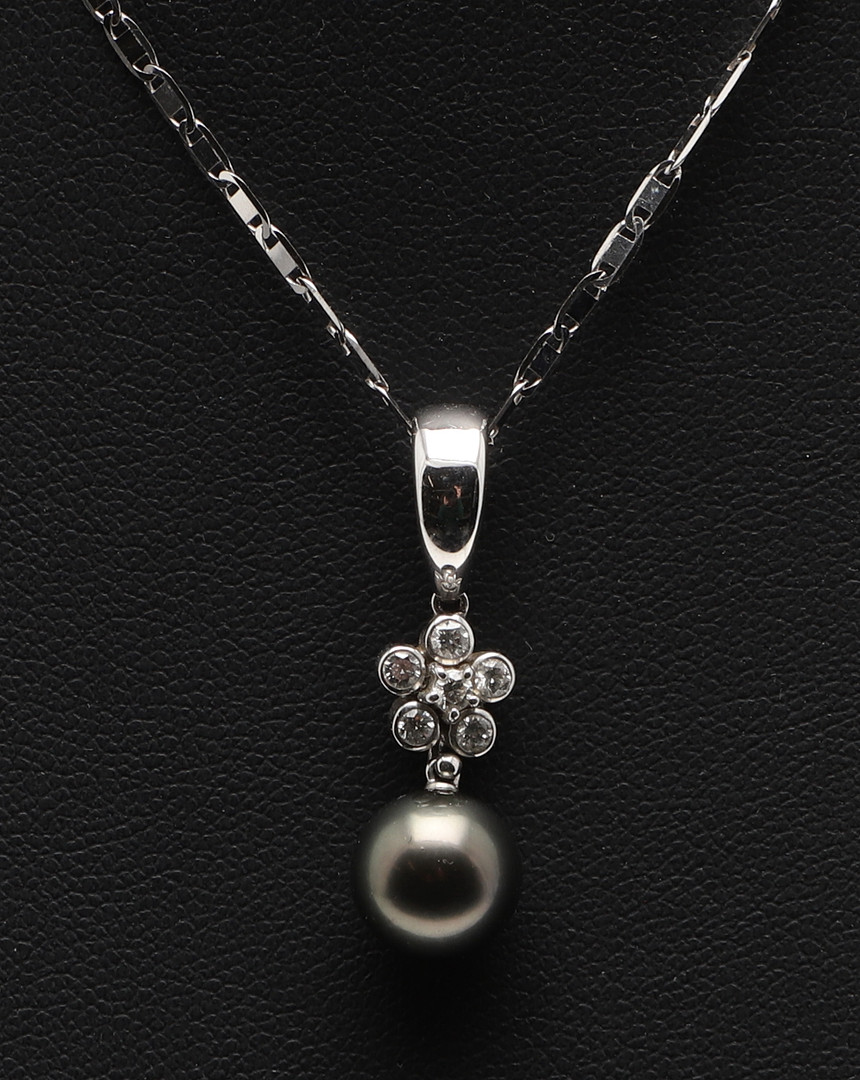 A DIAMOND AND CULTURED PEARL PENDANT. - Image 4 of 4