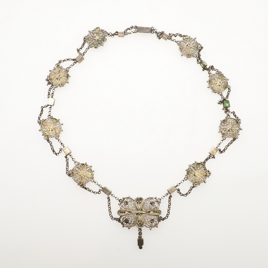 A 19TH CENTURY AUSTRO-HUNGARIAN GEM SET NECKLACE. - Image 5 of 7