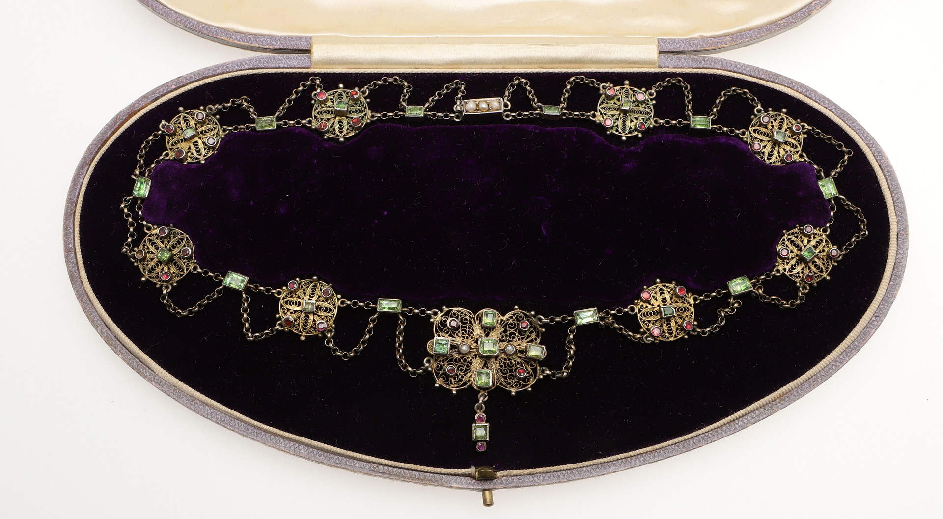A 19TH CENTURY AUSTRO-HUNGARIAN GEM SET NECKLACE. - Image 3 of 7