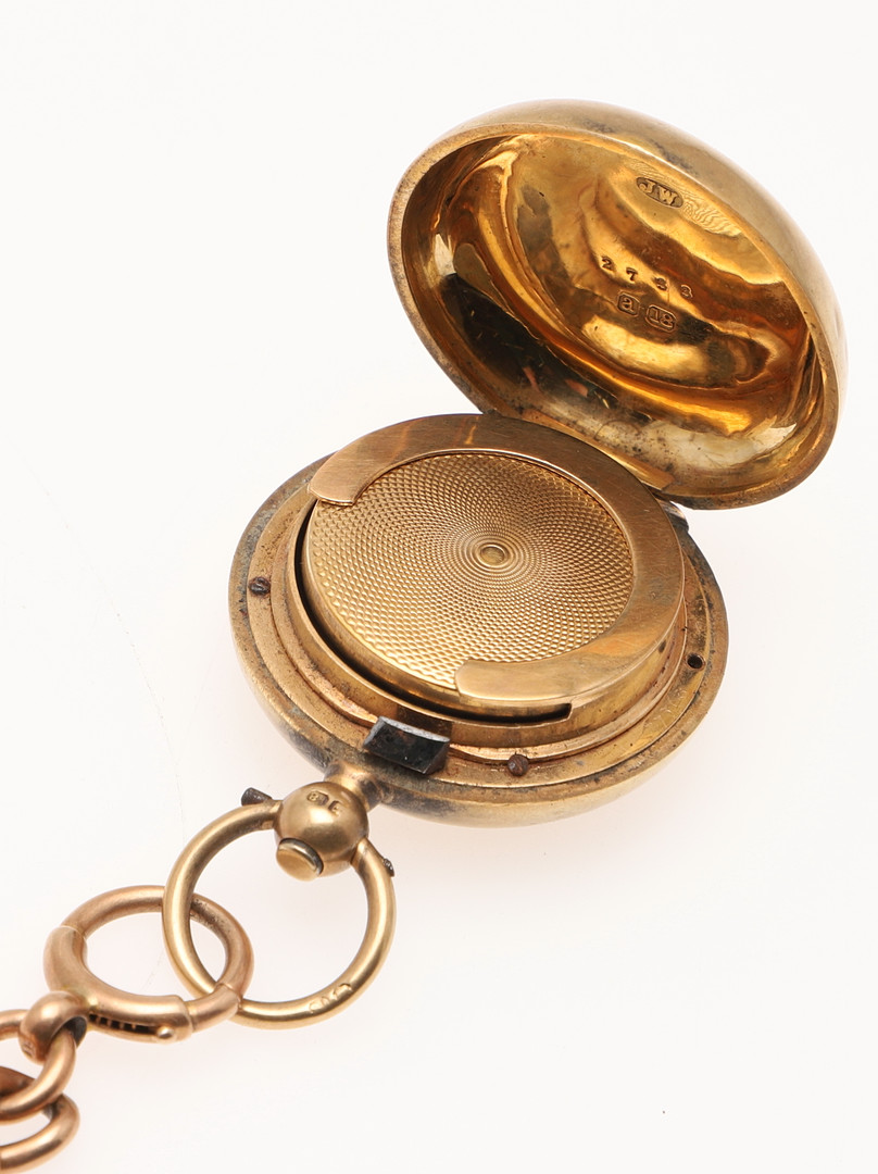 AN 18CT GOLD OPEN FACED POCKET WATCH. - Bild 7 aus 8