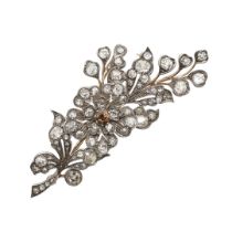 A VICTORIAN DIAMOND SPRAY BROOCH.