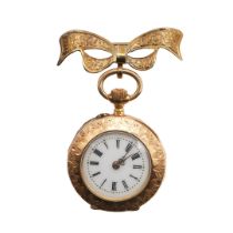 A LADY'S GOLD FOB WATCH.