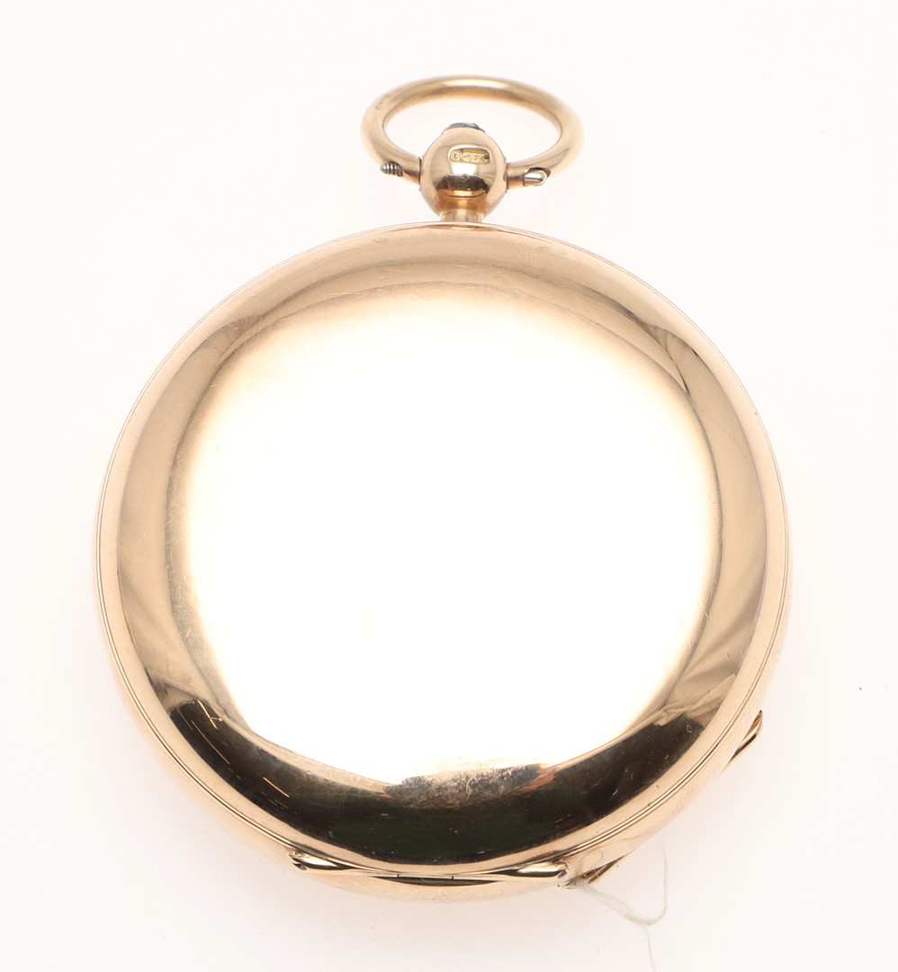 A 9CT GOLD FULL HUNTING CASED POCKET WATCH. - Bild 7 aus 10