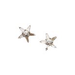 A PAIR OF DIAMOND STAR STUD EARRINGS.