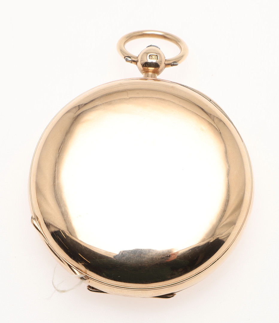 A 9CT GOLD FULL HUNTING CASED POCKET WATCH. - Bild 8 aus 10