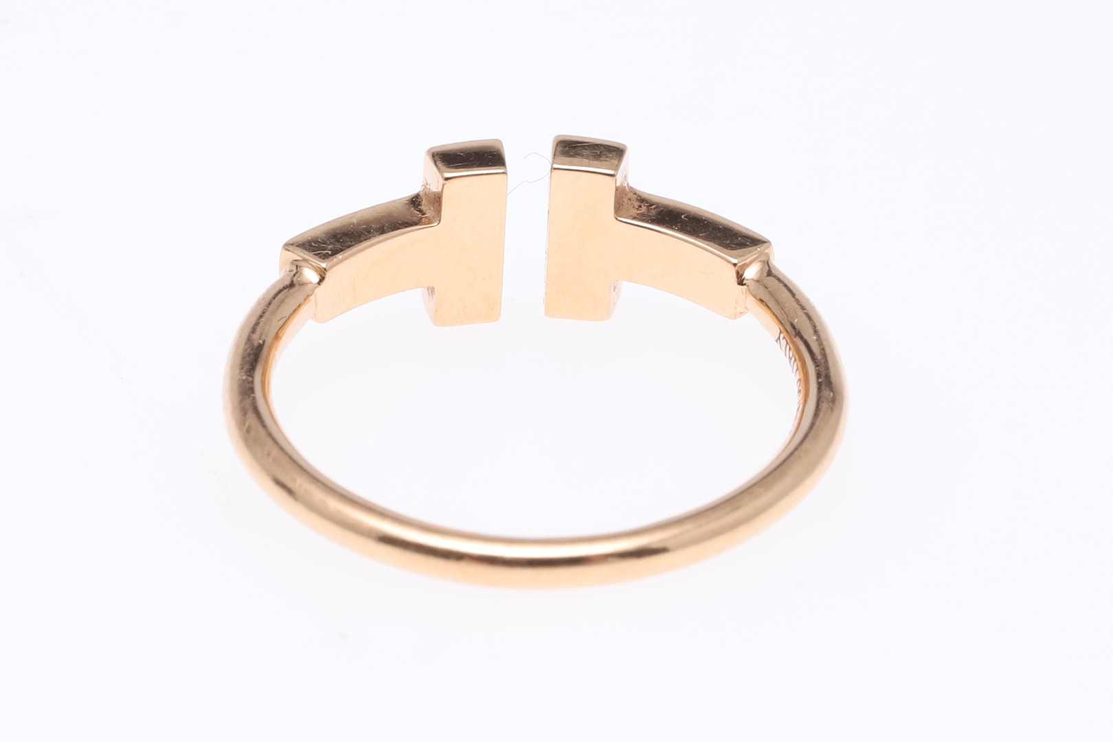 A DIAMOND AND 18CT ROSE GOLD 'T' RING BY TIFFANY & CO. - Bild 4 aus 7