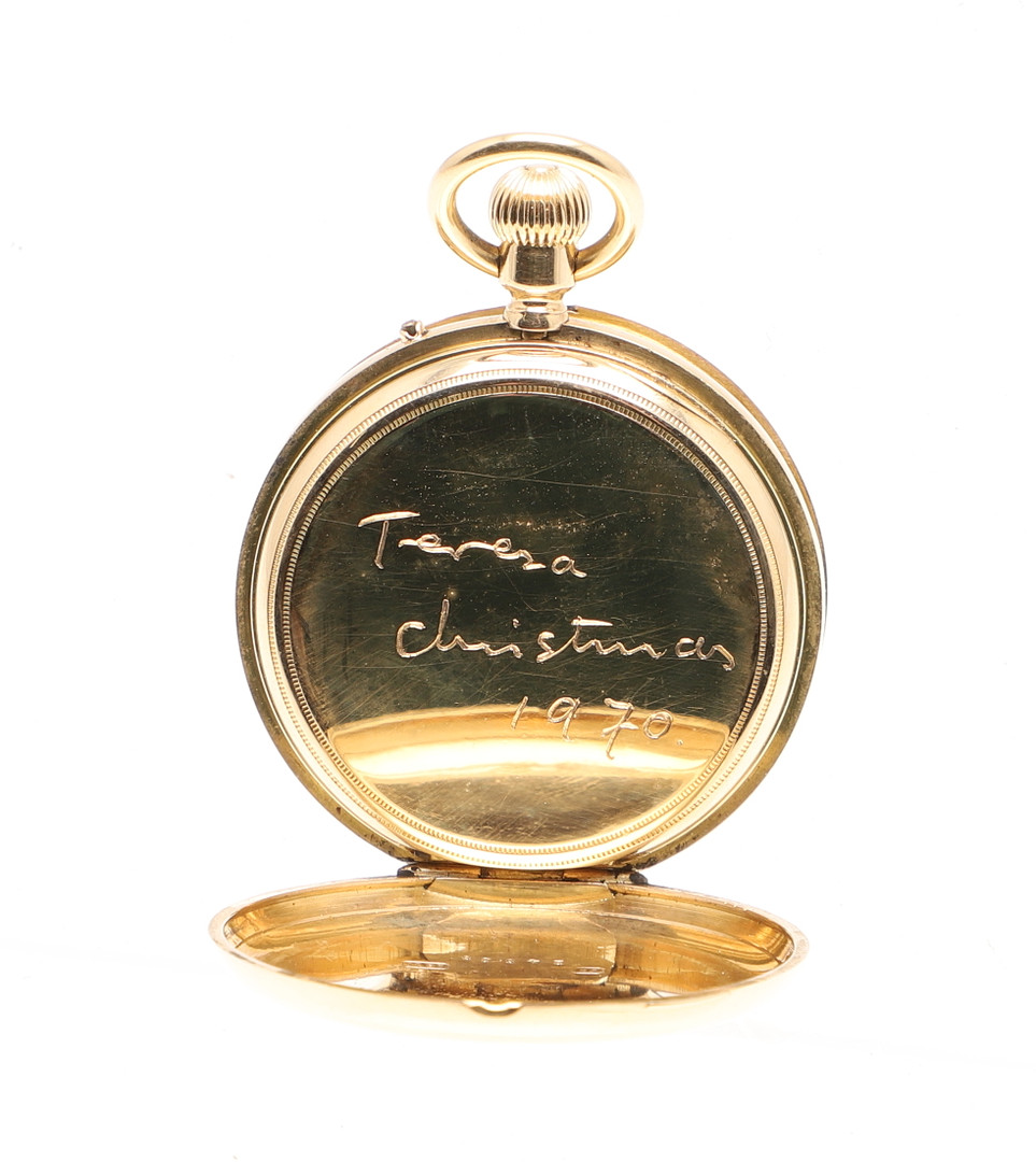 AN 18CT GOLD HALF HUNTING CASED POCKET WATCH. - Image 3 of 5